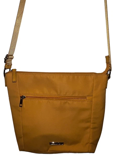 Samantha Brown To Go Zip Front Crossbody Yellow Purse Bag NWOT