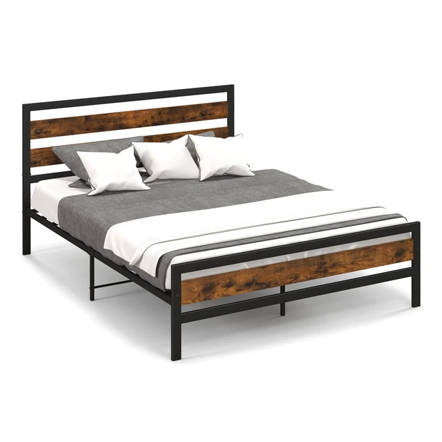 DOUBLE/KING SIZE BED Frame with Rustic Headboard and Footboard £164.99