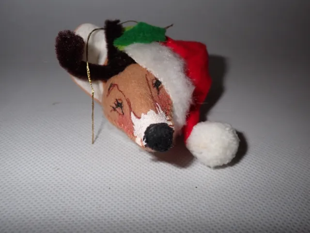 Vintage Annalee Christmas ornament Deer Head 1991 Vintage Reindeer Santa Hat