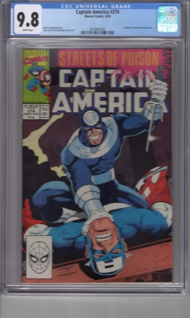 Captain America #374 9.8 CGC W/P BULLSEYE! Lim Cover Art
