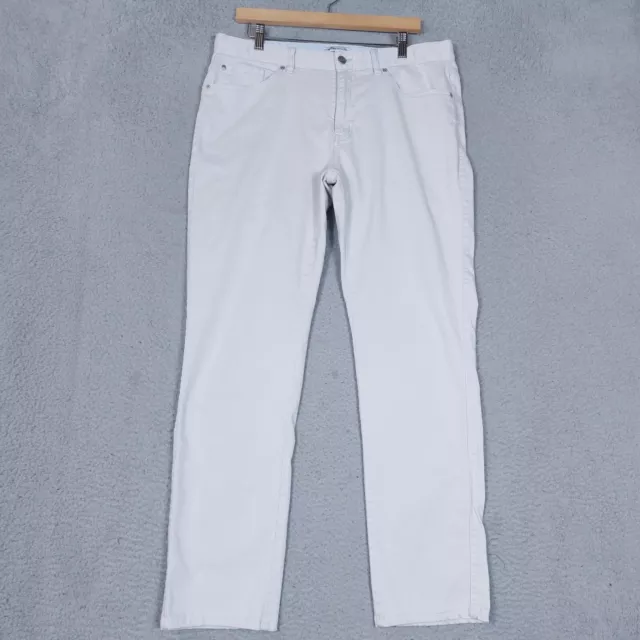 Peter Millar Golf Pants Men's 35x31 White Straight Leg Stretch Performance Chino