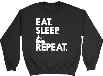 Eat Sleep Fishing Repeat Mens Womens Sweatshirt Jumper