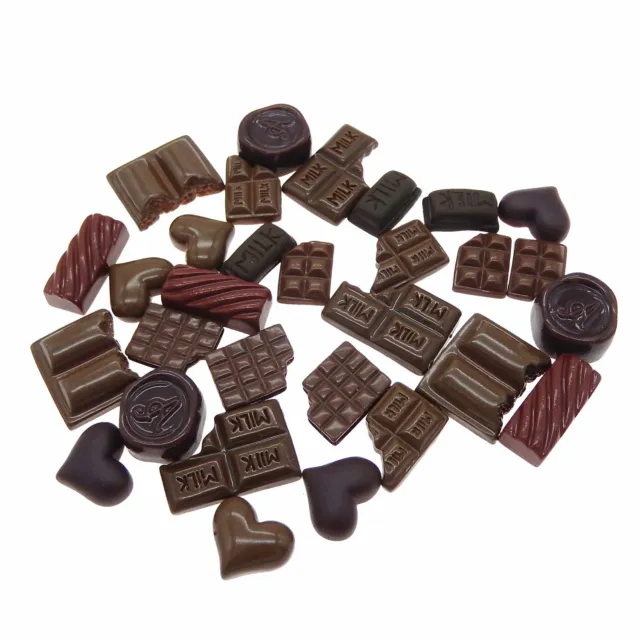 Pack of (x30) Resin Chocolate Cabochons Crafts Mixed DIY Jewellery Slime Charms