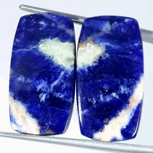 21.40Cts Natural Blue Sodalite Pair Cushion Cabochon Loose Gemstone