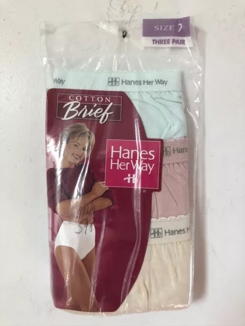 HANES HER WAY Vintage 1999 Sporty Women's Briefs 7 Pairs Size 9 White&Gray  $25.99 - PicClick