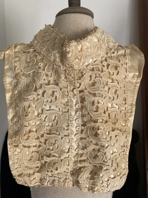 Stunning  Collectable Antique Lace Ladies Front Panel Hand Sewn  Good Condition