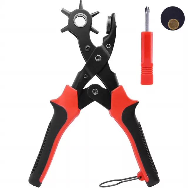 Revolving Leather Punch Plier Punch Hole Tool Puncher for Belt Saddle Watch Band 2