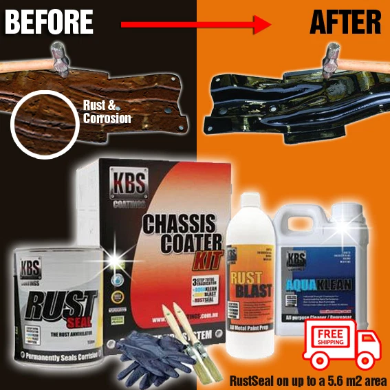 KBS CHASSIS COATER Kit Gloss Black Repair Restoration up to 5.6m2