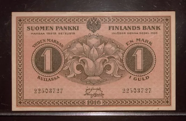 1916 Finland 1 Markka | Suomen Pankki Finlands Bank  | XF