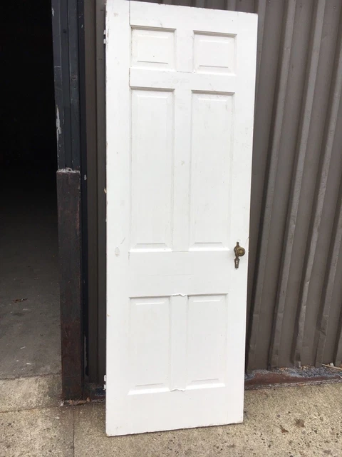 c1900 Victorian era 6 panel pantry or closer door 80" x 28" x 1.5" period knob