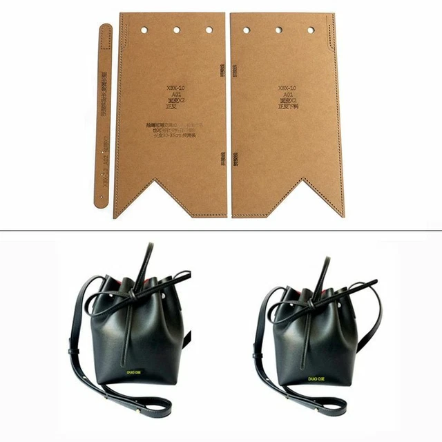 Casual Shoulder Bag Template Pattern Tools Bucket Leather Craft Paper Handmade