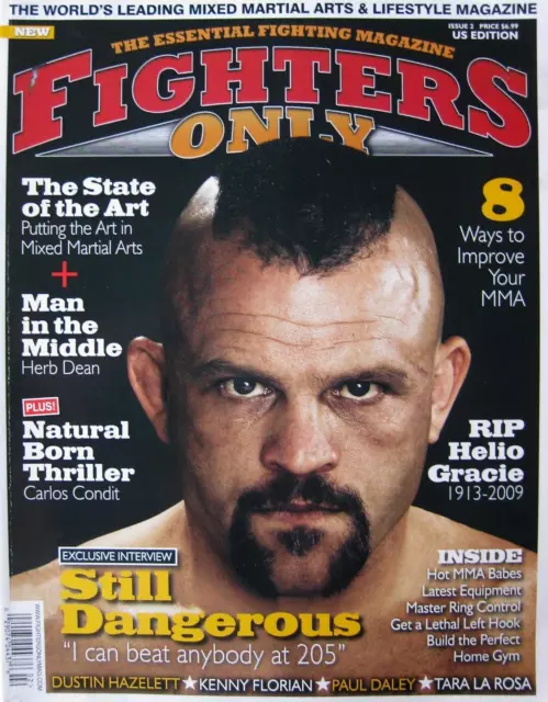 2009 Fighters Only Magazine Chuck Liddell Helio Gracie Karate Ufc Martial Arts