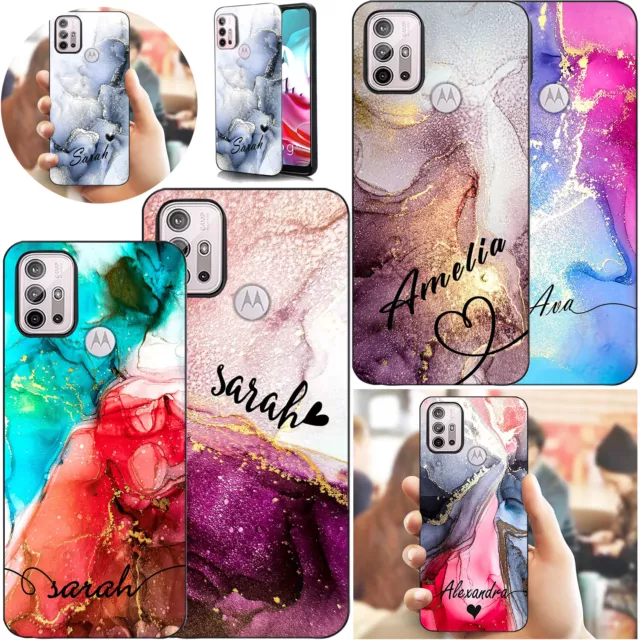 Marble Personalised Case For Motorola Moto Edge 20 G31 G22 Silicone Phone Cover