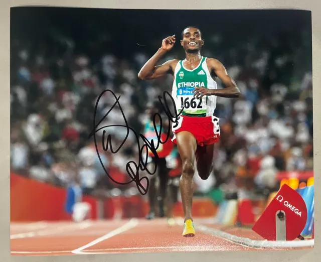 Kenenisa Bekele Hand Signed 10x8 2008 Beijing Olympics Athletics Photo Ethiopia