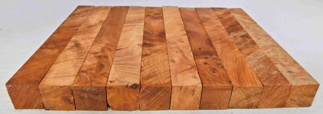 Pluma burl marroquí 10 Thuya en blanco 6"" x 0,75"" x 0,75 grado A se envía desde EE. UU. #P365
