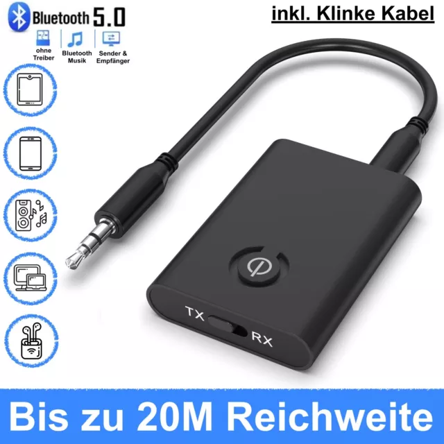 Bluetooth Transmitter Empfänger 5.0 Sender 2in1 Audio Adapter TV Kopfhörer MUSIK