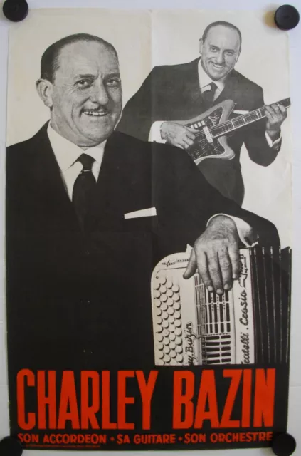 Affiche CHARLEY BAZIN Accordéon - Guitare Années '50 '60