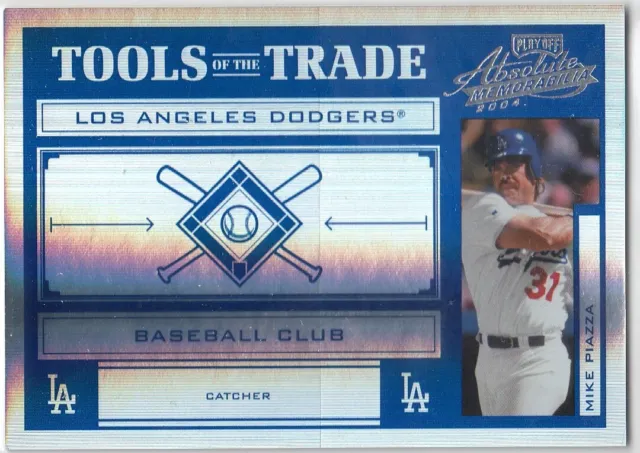 Mike Piazza /125 Absolute Tools Trade Tott Blue Spectrum Dodgers 2004 04 Playoff