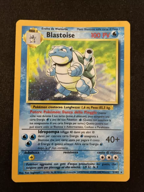 Pokemon Blastoise 2/102 set base Holo ita