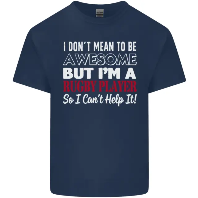 T-shirt top da uomo in cotone I Dont Mean to Be a Rugby Player divertente 2