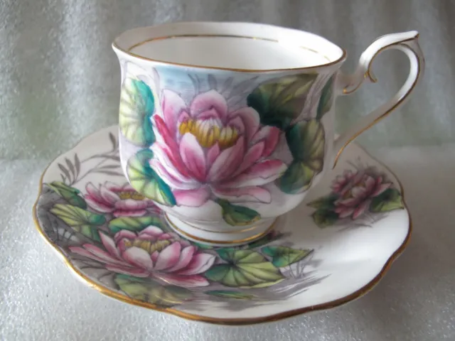 Vintage Royal Albert Water Lily Cup & Saucer Flower of the Month #7 July Teacup