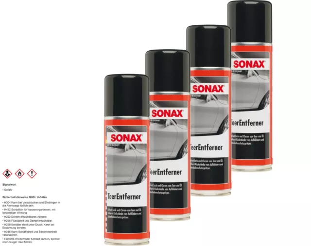 4x SONAX TeerEntferner Ölfleck Teerfleck Entferner von Lack und Chrom 300 ml