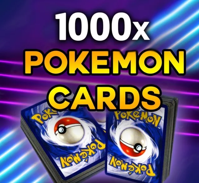 1000 Pokemon Cards Bulk Pack - Shiny Foil Holo Cards Guaranteed