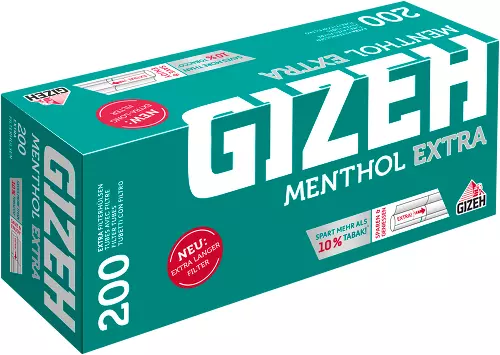 10x GIZEH Menthol Extra Filterhülsen 200 x 10 (2000 Stück) Original!