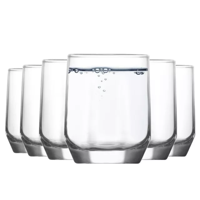 Diamond Glass Tumblers Water Drinking Drinks Tumbler Set - 215ml x6