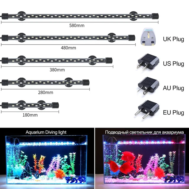 Waterproof Submersible Aquarium Light LED Fish Tank Clip Light Plant Grow 18-58