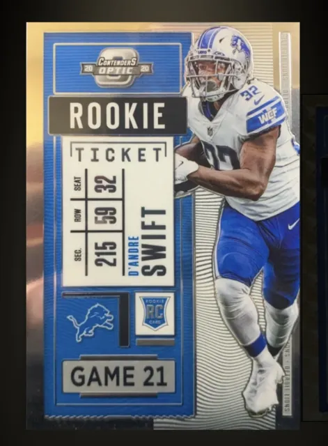 2020 Panini Contenders Optic D'andre Swift #70 Rookie Rc Detroit Lions