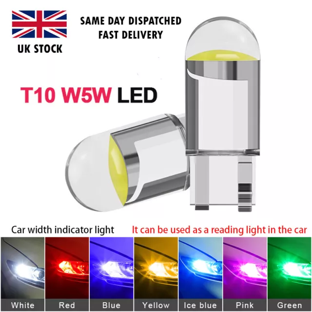 1x T10 501 W5W LED Bulb Next Generation Capless Side Light 7-Colours