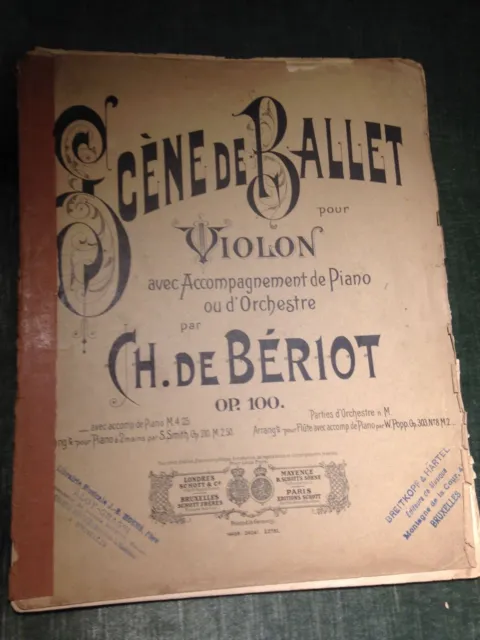 Charles de Bériot Scène de ballet pour violon et piano op. 100 partition Schott