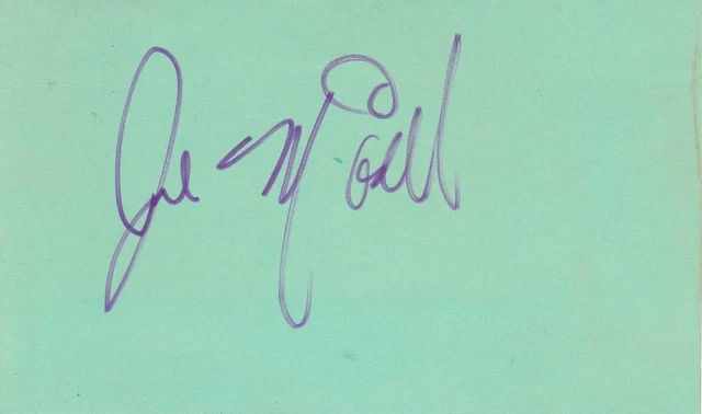 JOE MASIELL d 1985 Signed  3x5 Index Card Actor  The david frost show COA