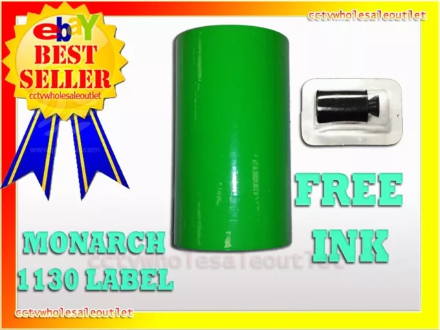 Fluorescent Green Label For Monarch 1130 Pricing Gun 1 Sleeve=10 Rolls