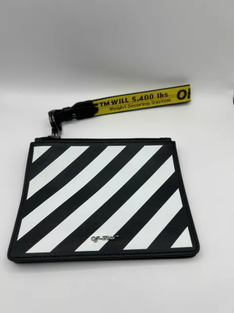 Off-White C/O Virgil Abloh Double Flat Pouch Diag Black White Yellow