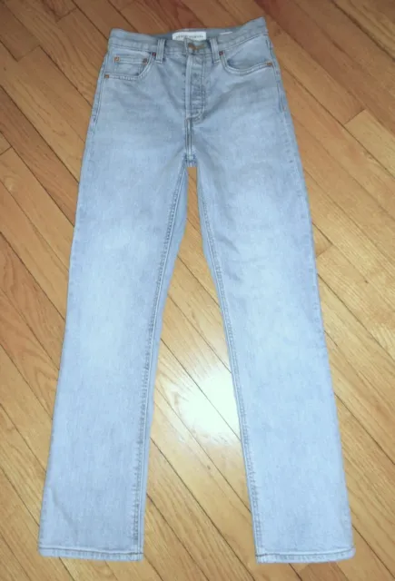 Aritzia Denim Forum The Arlo High Rise Straight Jeans Button Fly Size 24 EUC!!