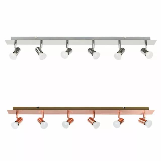 MiniSun Ceiling Light - Modern 6 Way Spotlight Bar Adjustable Heads LED Bulbs
