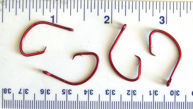 1000 VMC 9574 9574TR Rot Barbar 2X Verdreifachen Angelhaken Größe 2
