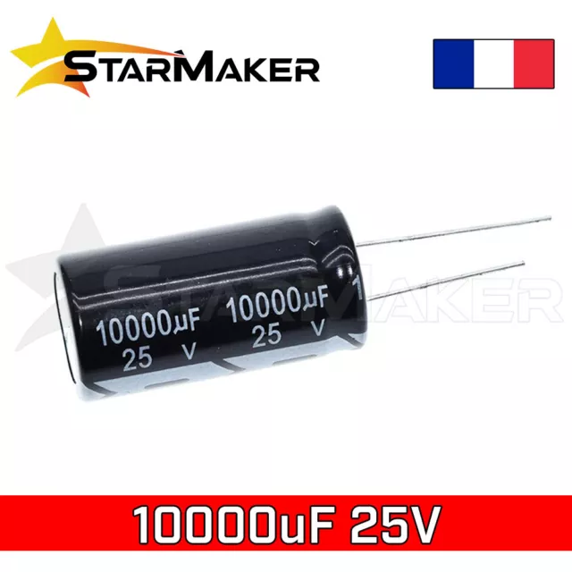Condensateur chimique électrolytique 10000uF 25V - 18x35mm - 1 à 5pcs