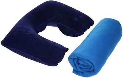 Inflatable Pillow and Fleece Blanket Travel Kit. road trip pillow and blanket