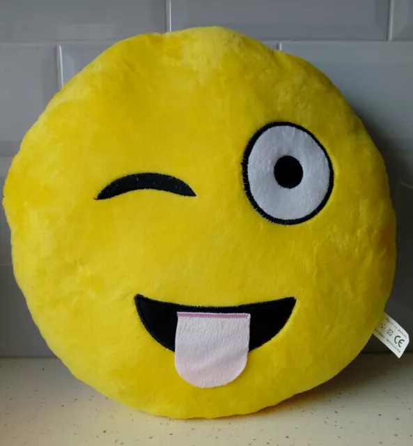 Emoji Expressions Plush Pillow Winking Face Stuck Out Tongue