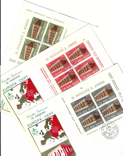 L30 Vaticano FDC 470-72 Europa cept bloques católico Papa Roma Italia