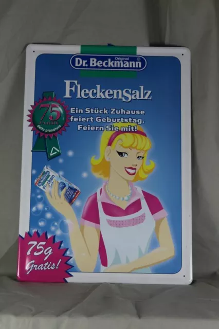 Dr. Beckmann Fleckensalz - älteres Repro Reklame Blechschild - 50 x 35 cm. /S321