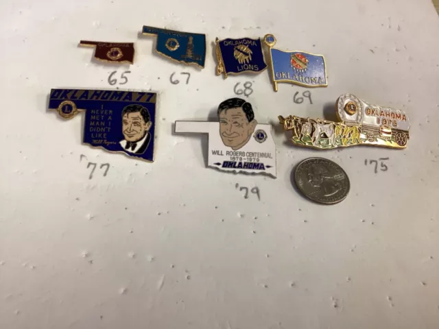 Lions Club Pin: 7 Vintage Oklahoma Pins