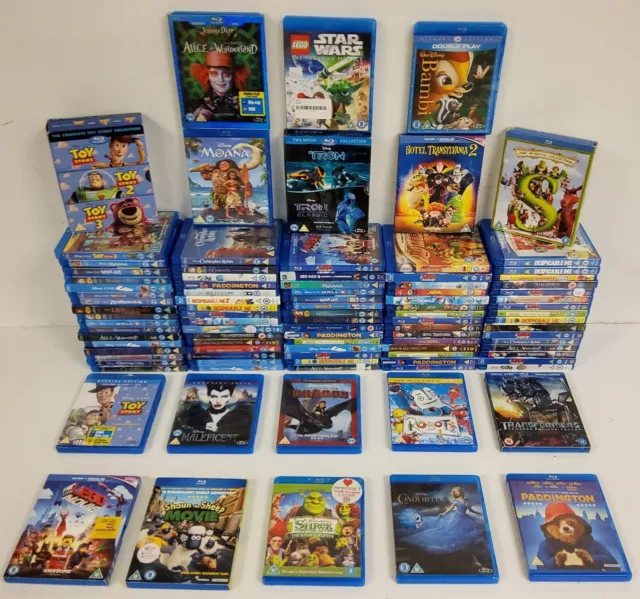 98 x Kids Bluray JobLot- Moana Lego Paddington Hotel Transylvania Shrek Tron 29