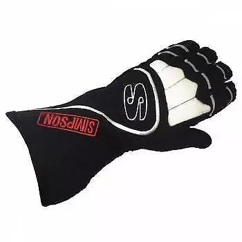 Simpson High Quality Double Layer Driving Gloves Nomex Black/White Medium DGMW