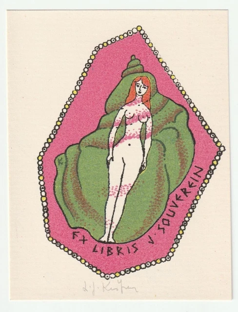 LADISLAV KASPAR: Exlibris für J. Souverein, Akt