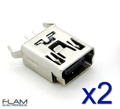 2x Connecteur à souder mini USB type B femelle 2x Female connector to solder 