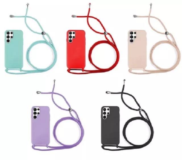 Funda suave con Cordón para Samsung Galaxy S23 Ultra 5G  en varios colores